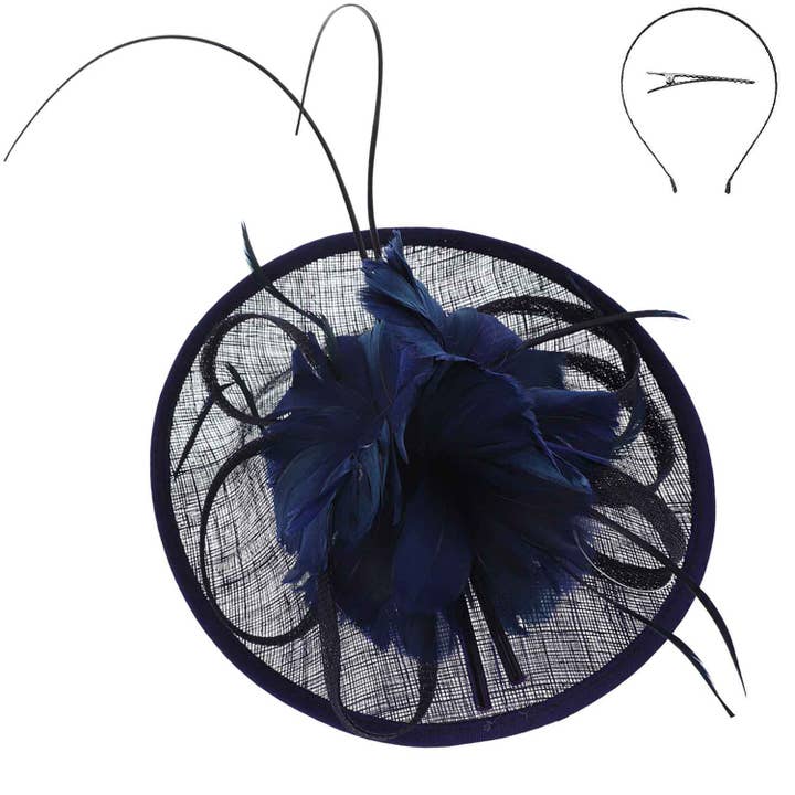 SP Sophia Collection - Wholesale Fascinator Hat - Women's - Feather Flower Sinamay Mesh Fascinator1