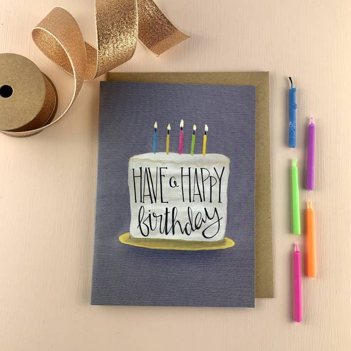 Happy Birthday Cake for engroshandel hos The Little Posy Print Company