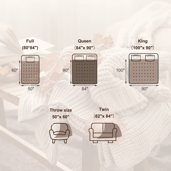 Heynemo - Wholesale Bedding Blanket - Queen Size Heated Blanket, Dual Control Electric Throw3