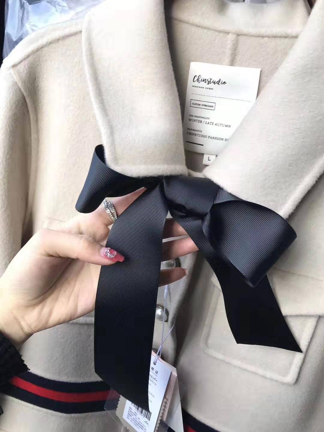 Off White CT006 Women Double-Sided Wool Coat Long Coat for wholesale on Faire5