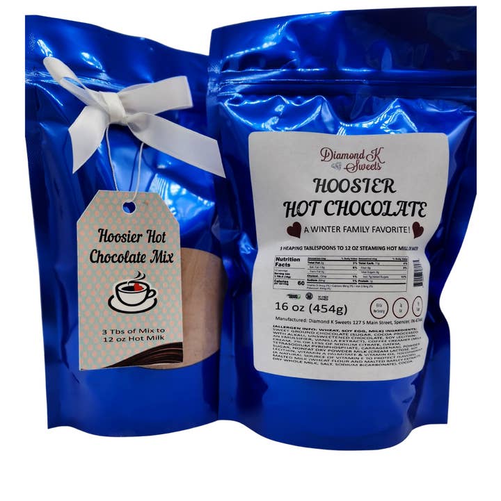 Pink House Sweets – Kit/preparado de chocolate quente por atacado – Holiday Hoosier Chocolate Quente - 1lb0