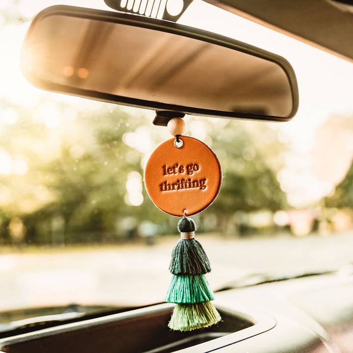 Let's Go Thrifting Hanging Car Charm | Cute Car Accessory for wholesale by MisfitMadeGoods
