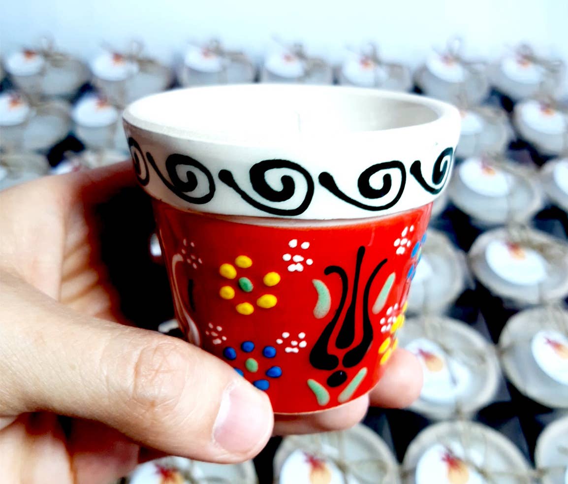 Mediterranean Collection - Vente Bougies chauffe-plats - Bougies chauffe-plat en céramique peintes à la main traditionnelles mexicaines 1