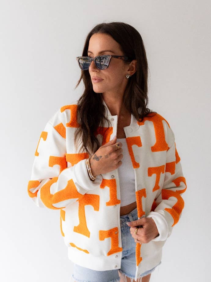 Tennessee Briggs Bomber Leren Bomberjack voor wholesale door Gameday Social Apparel Co.®