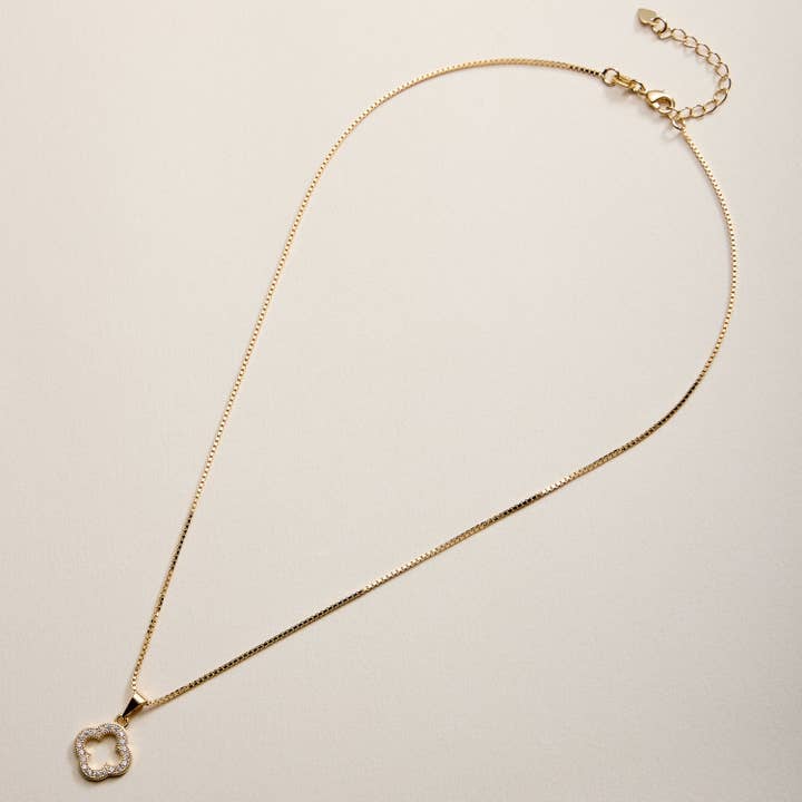 GD Gold Filled Four-Leaf Clover Pendant Necklace for wholesale on Faire1