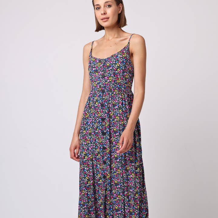 Cami Shirred Back Button Detail Maxi Dress and other Purchase Wholesale flip flops for wedding guests. Free Returns & Net 60 Terms on Faire trending on Faire.