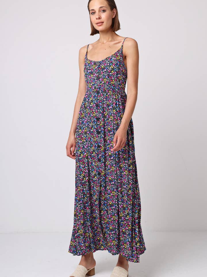 ANGELEYE – wholesale Dress – Women's – Cami Shirred Back Button Detail Maxi Dress