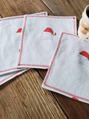 Santa Cocktail Napkin Set for wholesale by Maple Moon Designs