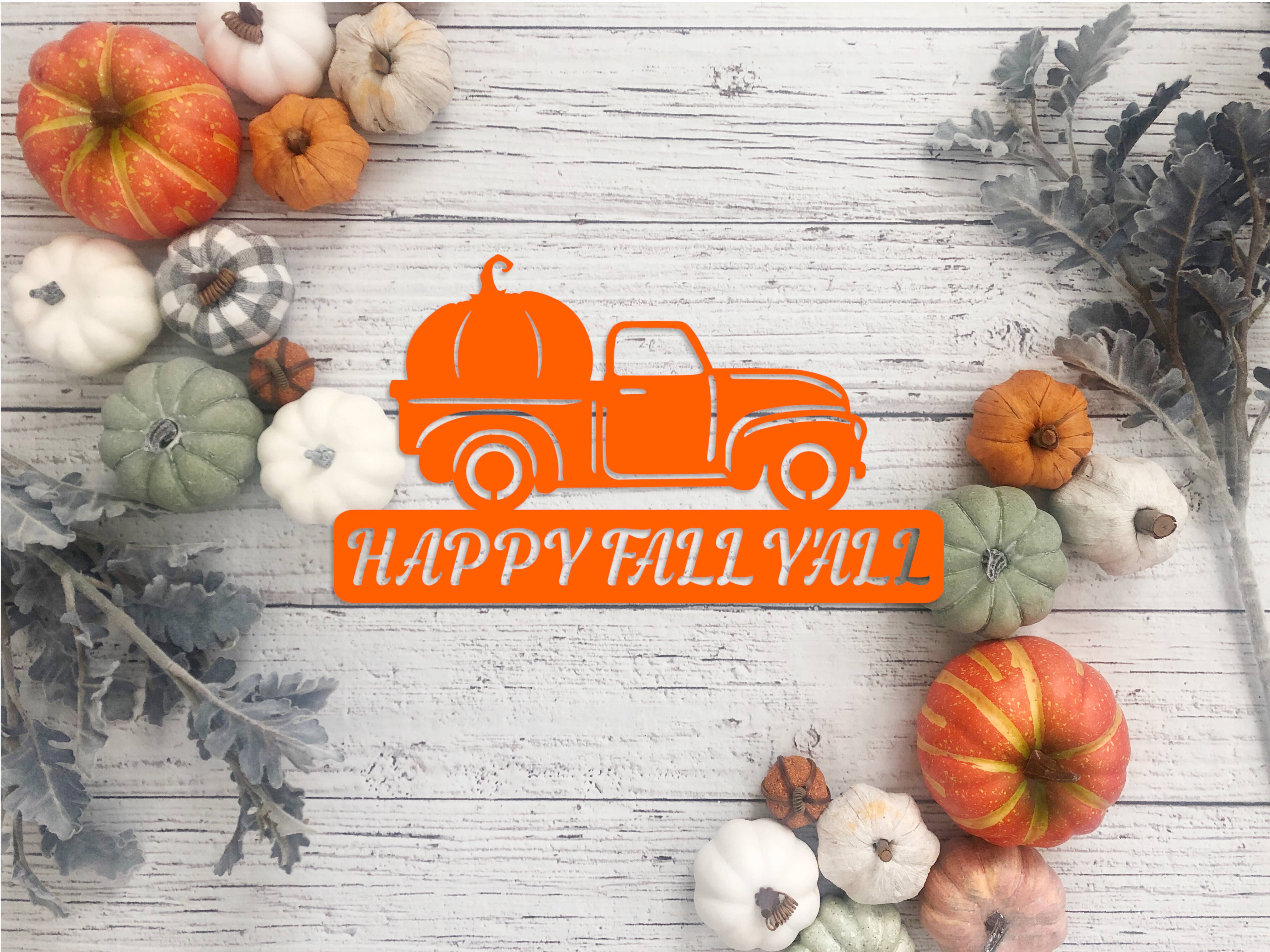 LoneTree Fab - Wholesale Sign - Happy Fall Y'all Truck Sign | Metal Fall Decor, Pumpkin Sign2