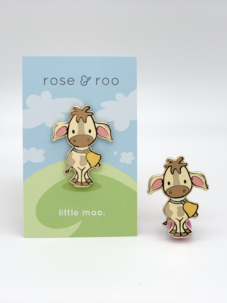 rose & roo - Wholesale Lapel Pin/Button - Little Moo Enamel Pin1