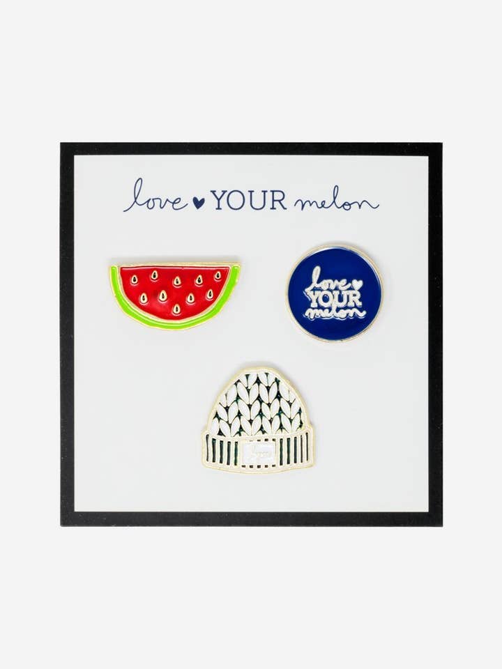 Love Your Melon Pin Pack (3) for wholesale by Love Your Melon