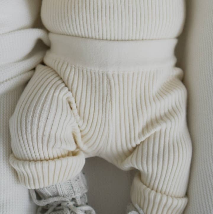 Luna + Luca Baby Rib Leggings - Cream for wholesale by Luna + Luca