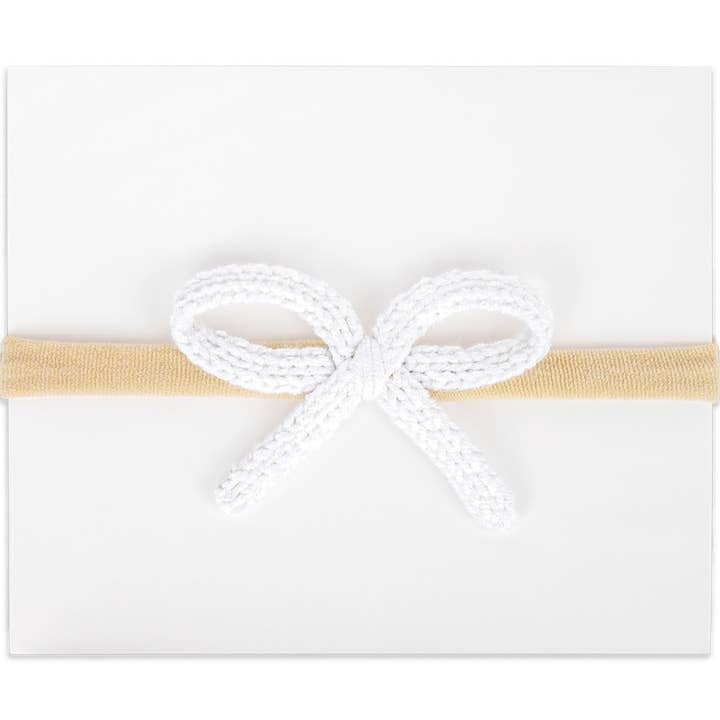 Crochet Mini Headband - White for wholesale by Adora Baby Gifts