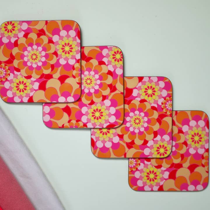 Pink Retro design Coaster for wholesale by Kitsch Republic