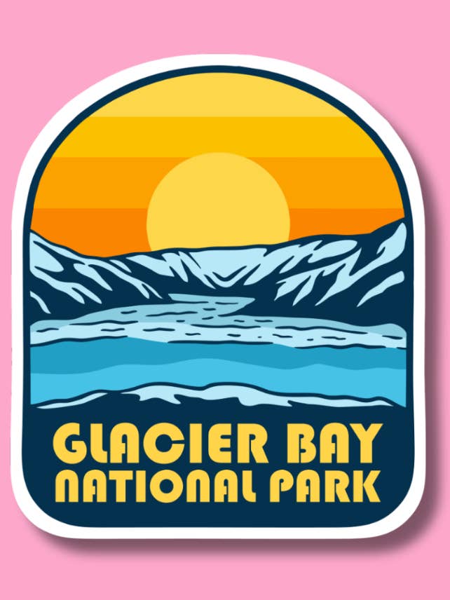 Glacier Bay-klistermärke, nationalpark, valskådning, Alaska för wholesale av ShopSourSweetener