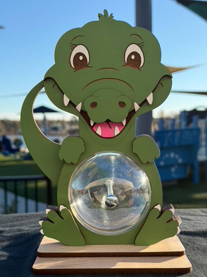 Small Gator Piggy Bank | Crocodile Ball Bank ~8.75" tall for wholesale by Deer Custom Designs