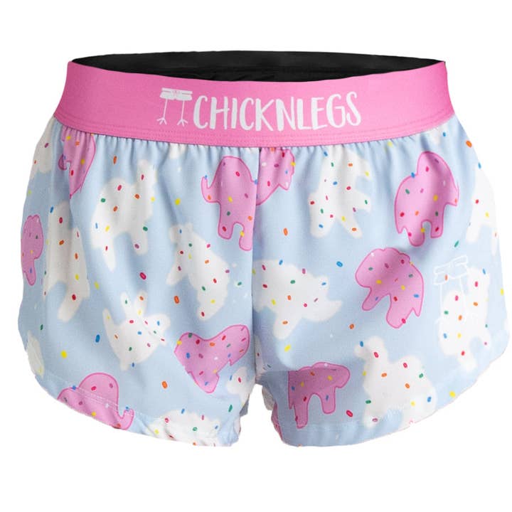 Women's Animal Cookies 1.5" Split Shorts for wholesale by Runners Essentials by Without Limits
