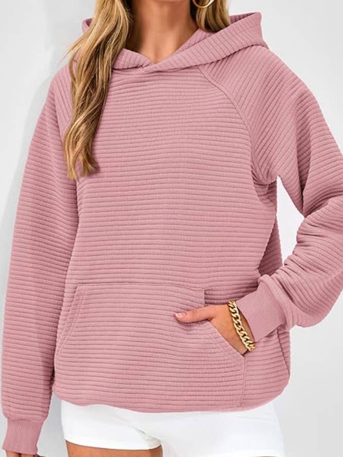 UNISHE - Wholesale Hoodie - Dames - Sweatshirt met capuchon en kangoeroezakken in effen kleur ZK21785