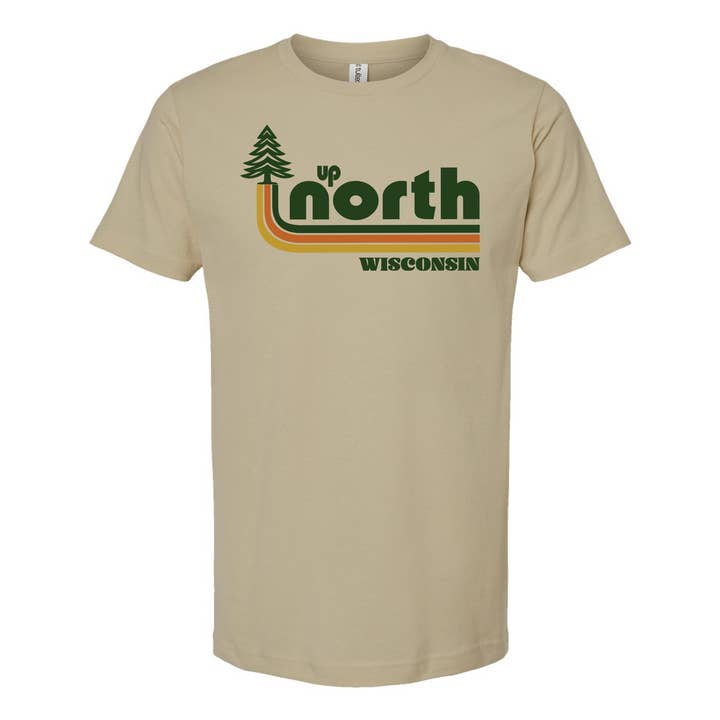 Up North Wisconsin Retro Tee for wholesale by Ales to Trails