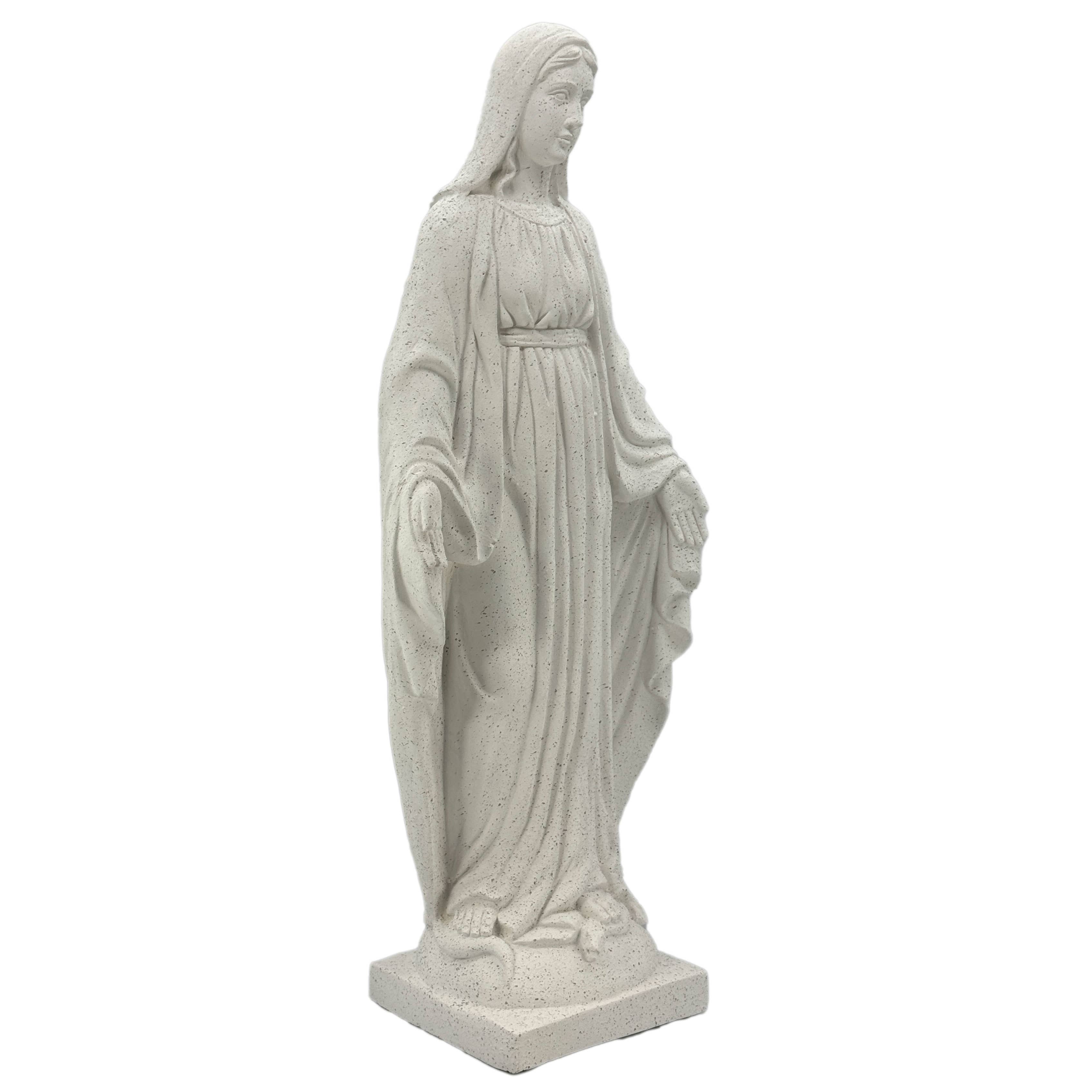 Galt International Company - Wholesale Decorative Figurine - 32" Mary Mother of Grace Statue Terrazo-Style Statue White2