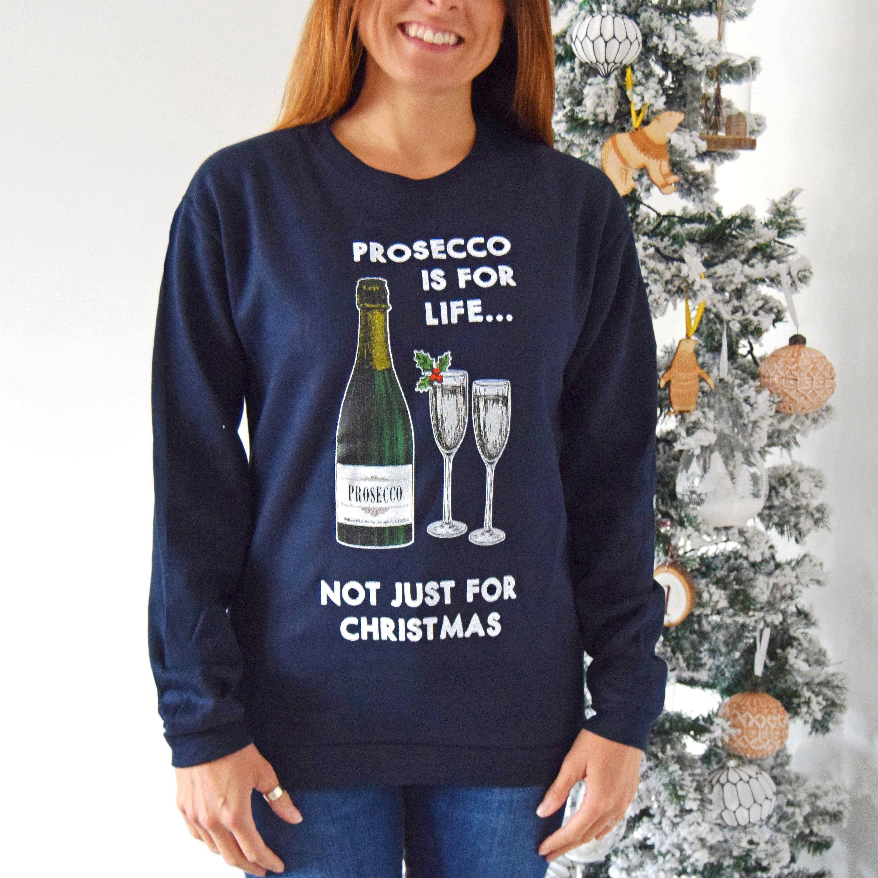 Of Life & Lemons - Wholesale Graphic Sweatshirt - Unisex - 'Prosecco Is For Life' Christmas Jumper2