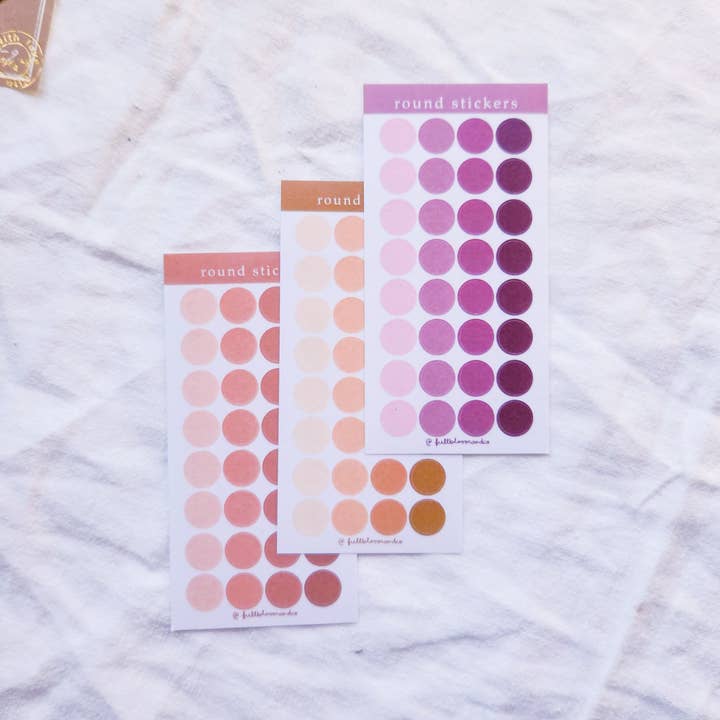 Mini feuille d'autocollants ronds transparents - Autocollants fonctionnels pour la vente par Full Bloom and Co.
