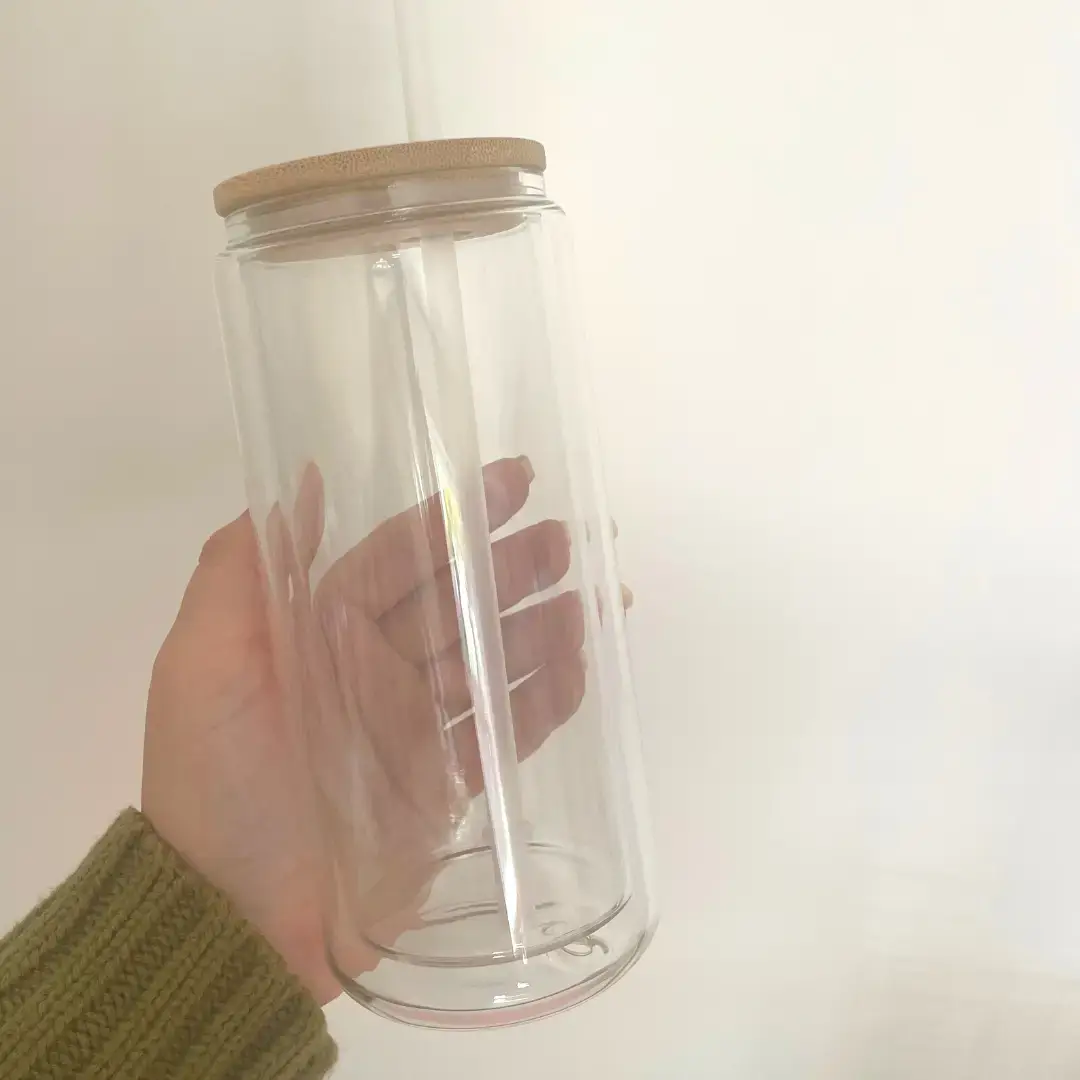 One Stop Cups - Wholesale Drinking Glass/Cup - Glass Can Double Wall Sublimation Cups4