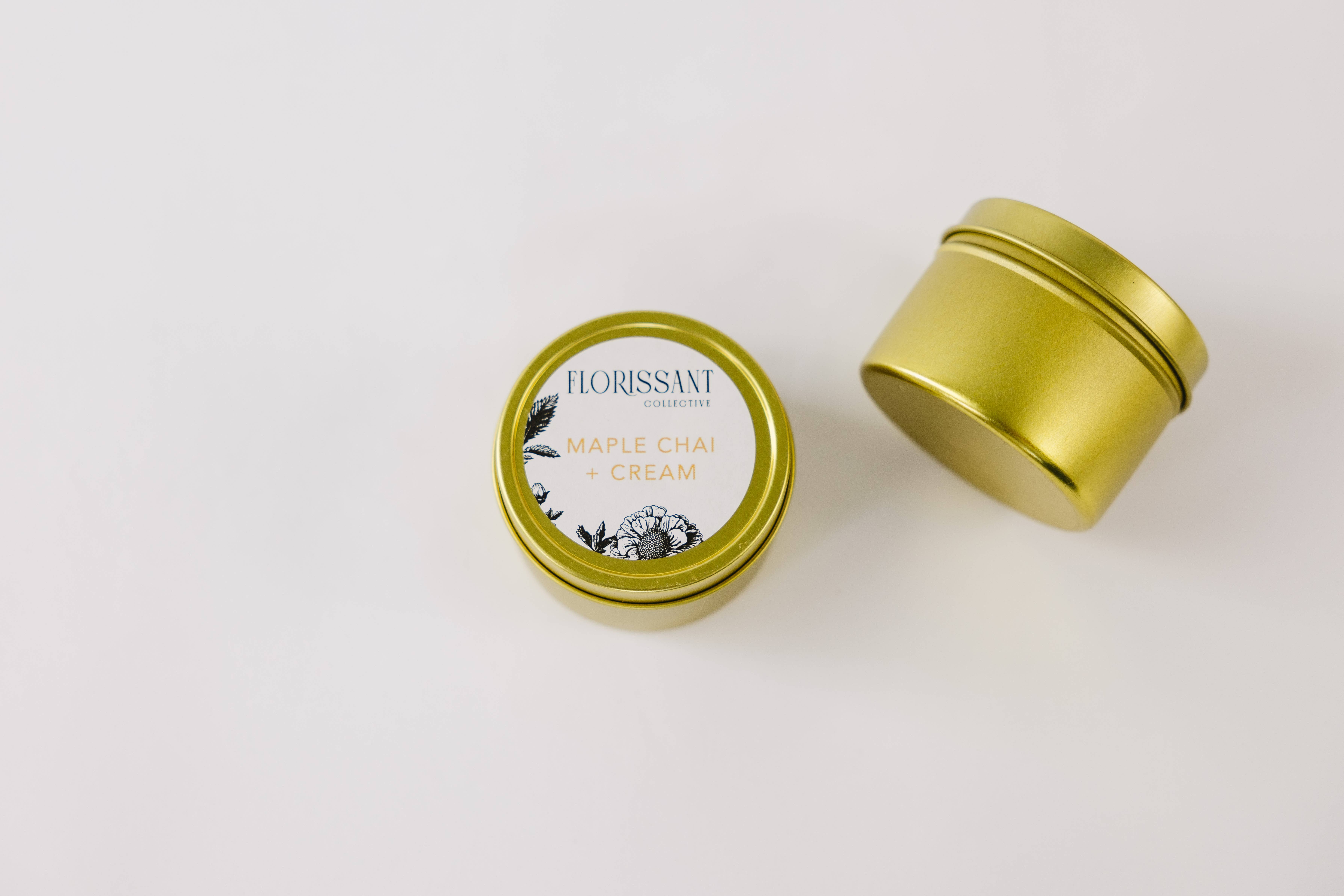 Florissant Collective - Wholesale Jar/Filled Candle - Maple Chai + Cream Candle Tin3