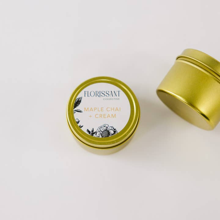 Florissant Collective - Wholesale Jar/Filled Candle - Maple Chai + Cream Candle Tin3
