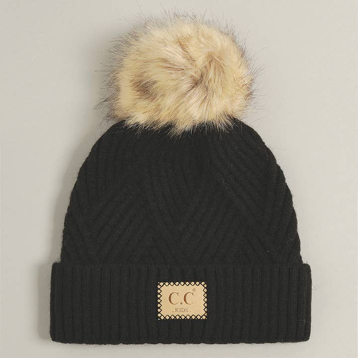 Fashion City - Wholesale Beanie - Kids - Kids Criss-Cross Pattern Beanie Hat1