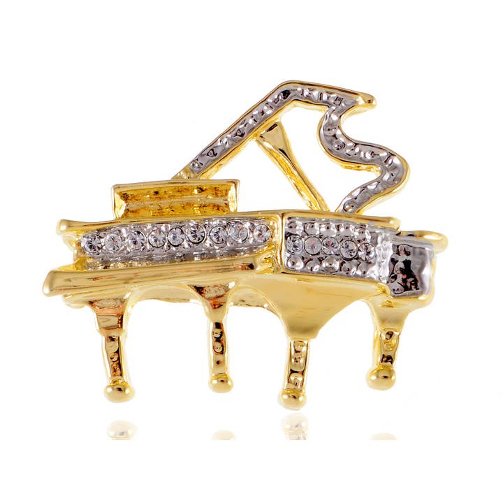 Grand Piano Enamel Brooch Pin for wholesale by AK Brand