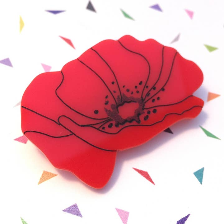 Rød valmue erindring broche for engroshandel hos Working Clasp