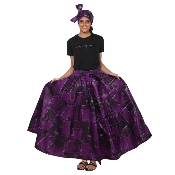 African Stars - Wholesale Skirt - Women's - Women's African Printed Long Maxi Skirt -- FI-326