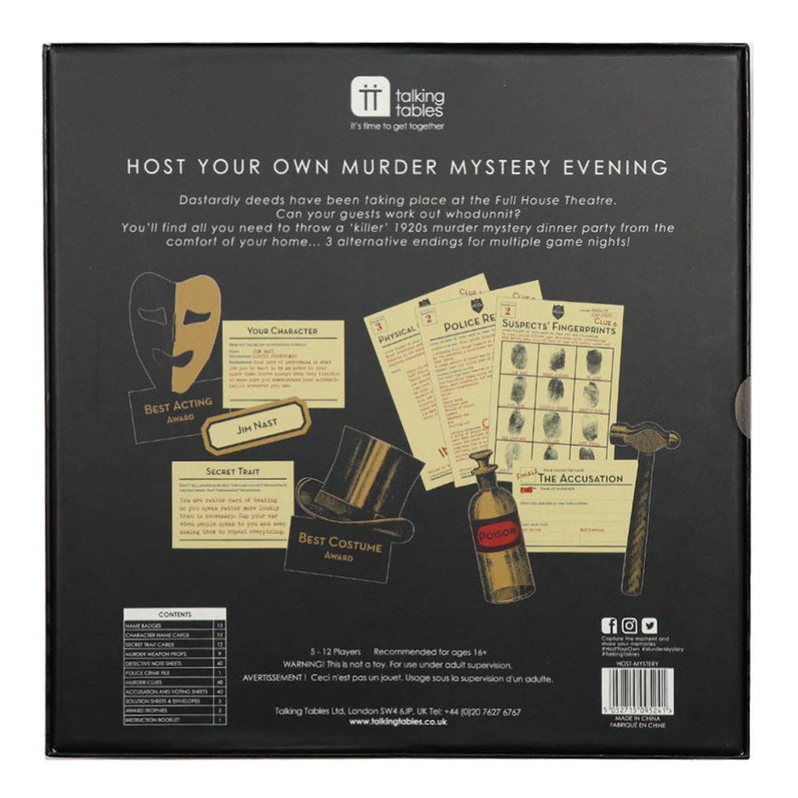 Talking Tables USA - Wholesale Card Game - Murder Mystery Theater Edition | Everyday Games |11