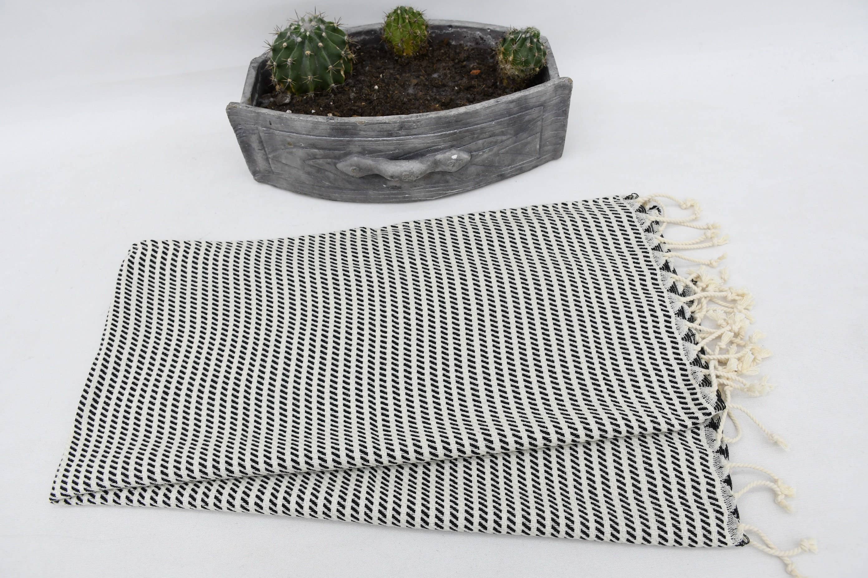 Organic Turkish Towels – wholesale Handduk – Handduk, Elegant Svart Kökshandduk6