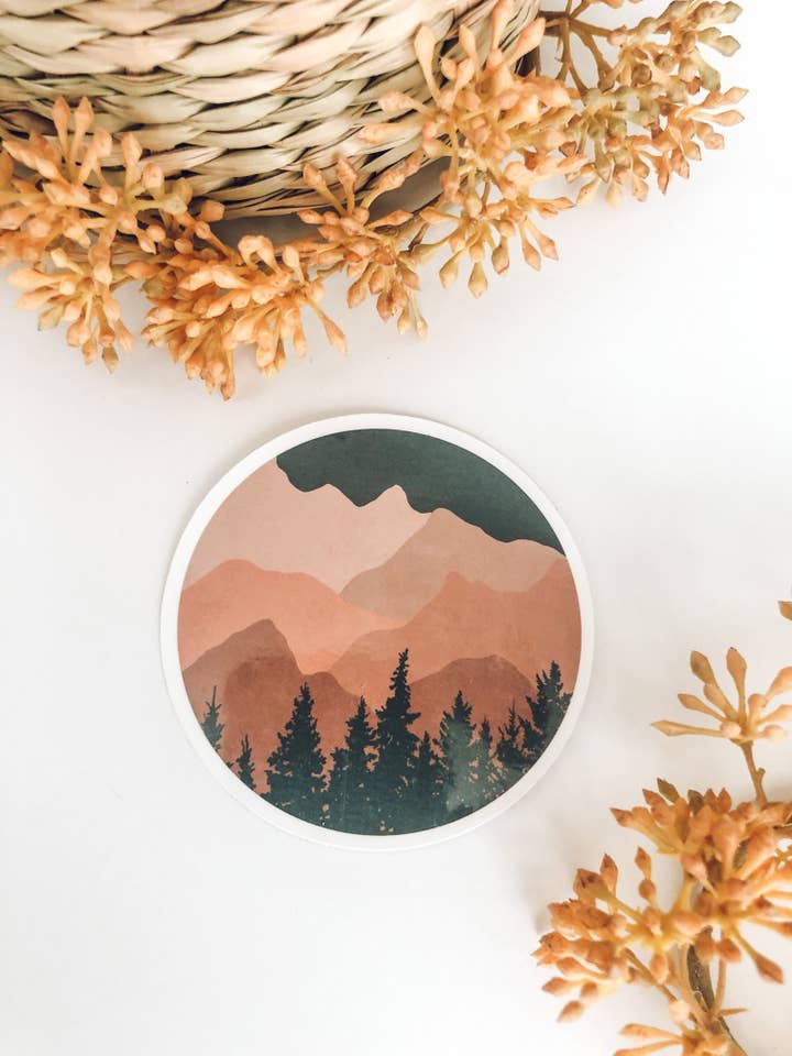 Mountains Sticker for wholesale by Made by Cait J