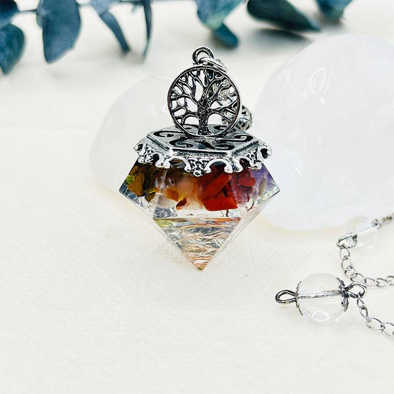GemMeet – wholesale Andlig sten/kristall – Kristallgeometriskt Livets träd pendel8