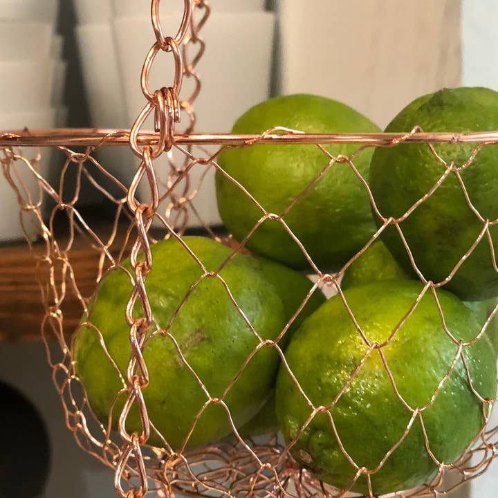 Fox Run Brands - Wholesale Fruit Basket - Fox Run Hanging Wire Baskets, Copper, 11" x 14.5"