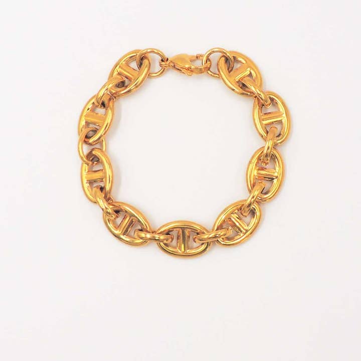 Stainless Steal Oval Chain Link Bracelet 7.5" for wholesale by What's Hot