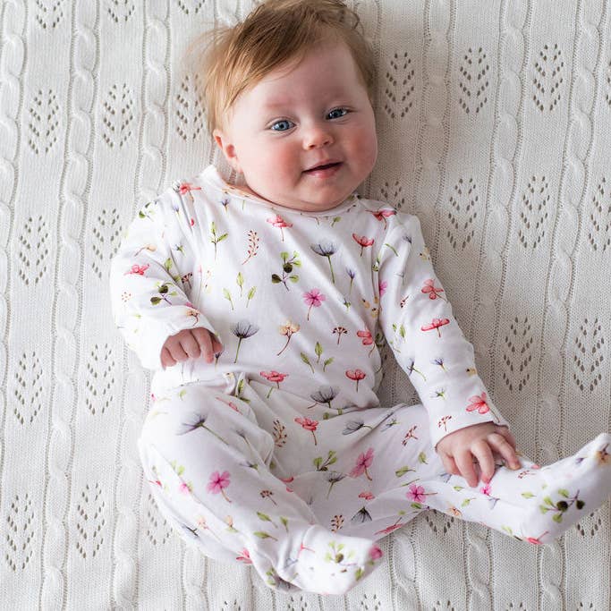 Emotion & Kids - Wholesale Jumpsuit - Baby - Fleur Zip Onesie with Feet