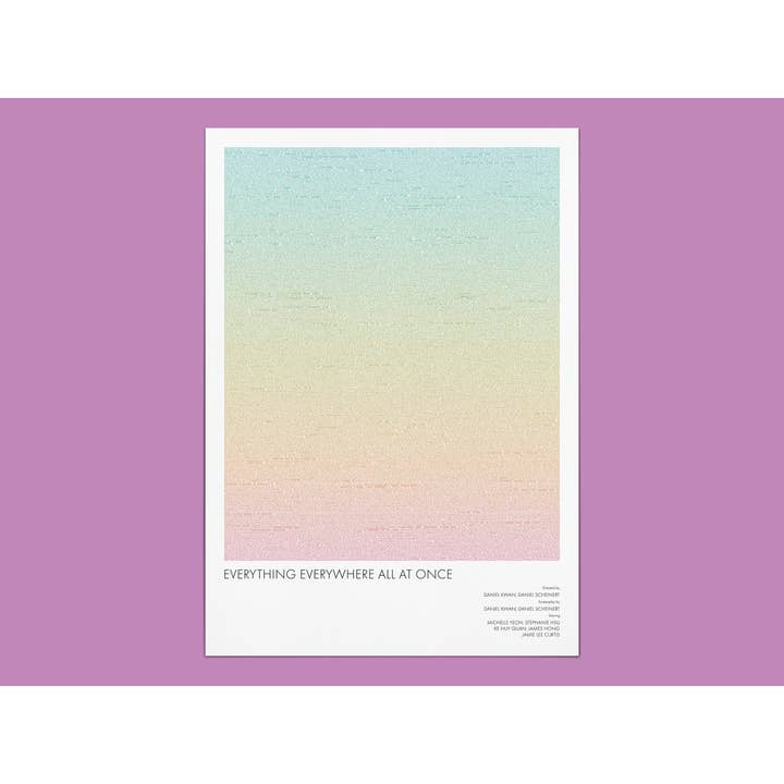 Everything Everywhere Filmposter en scenario Kunstdruk voor wholesale door Fade Out Prints