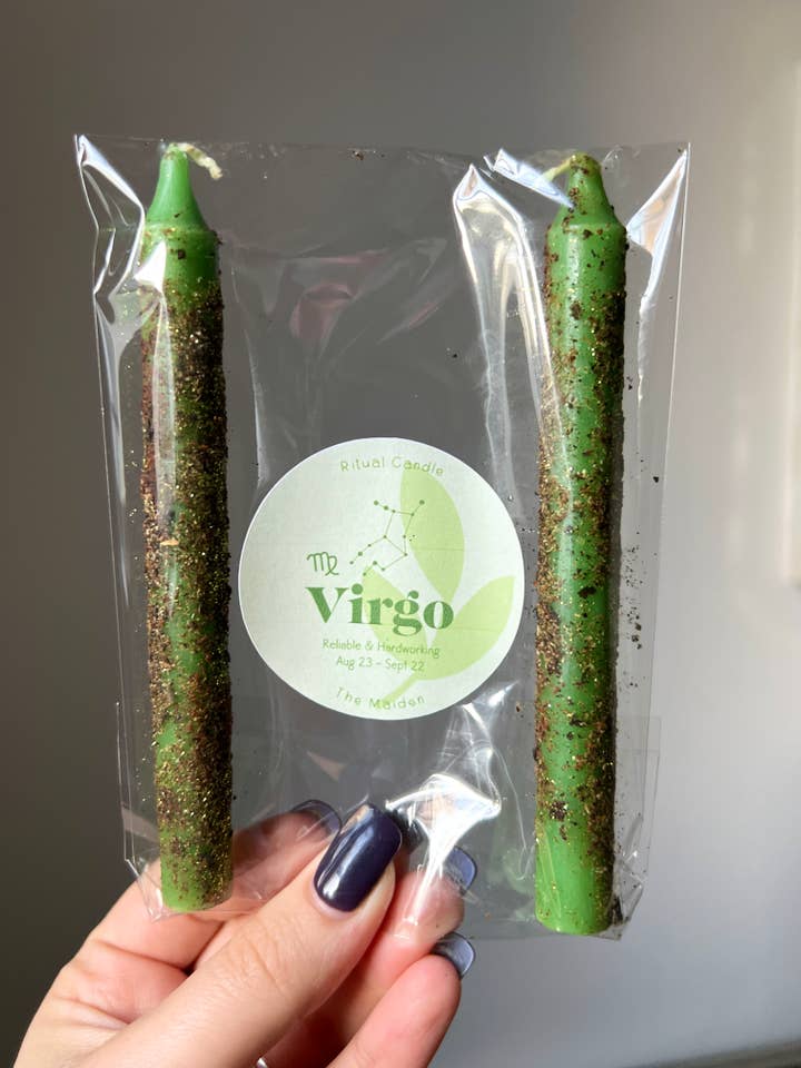 Virgo Zodiac Ritual Candle for wholesale by Sapphire & Sage
