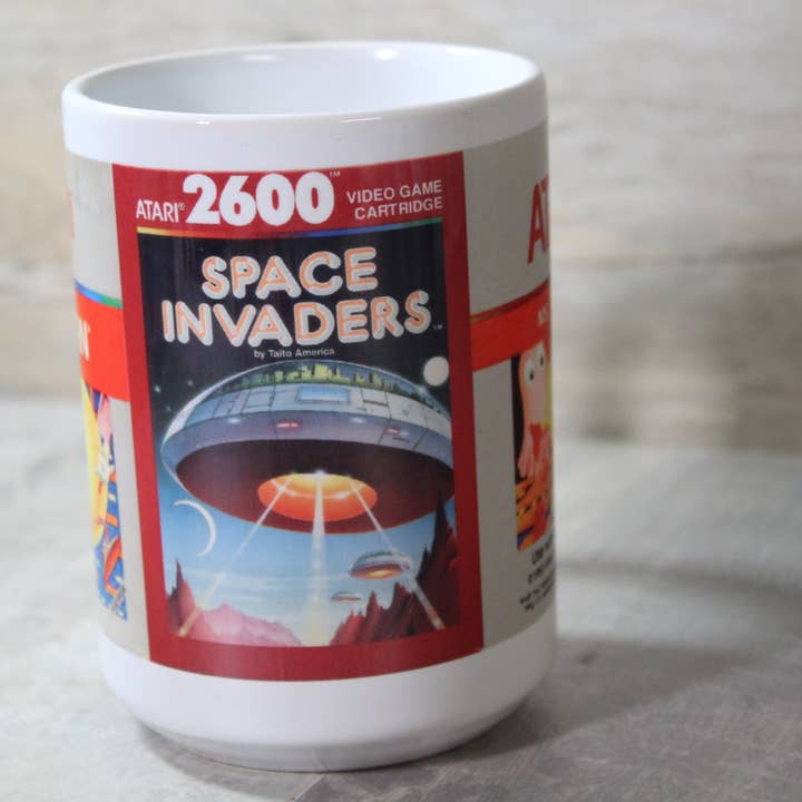Raven Design - Wholesale Coffee Mug - Retro Gaming Pacman, Space Invaders // 15 Oz. Ceramic Mug3
