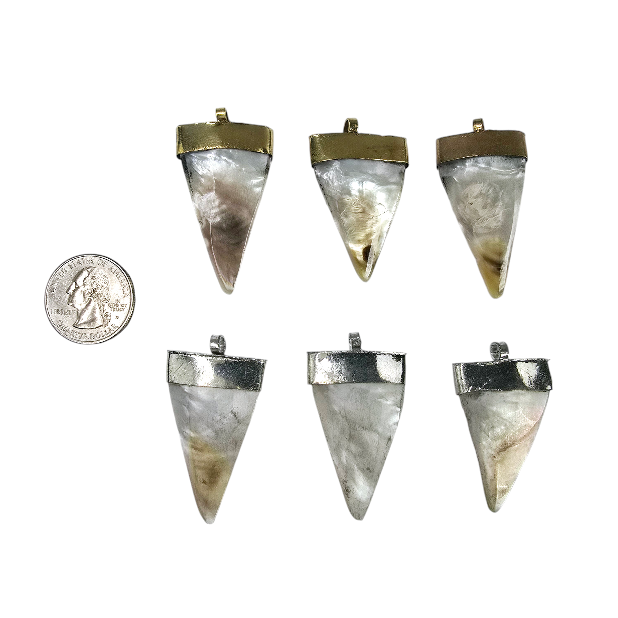 Jewelers Paradise - Wholesale Individual Charm/Pendant - Mother of Pearl Spike Pendant - You Choose Finish4