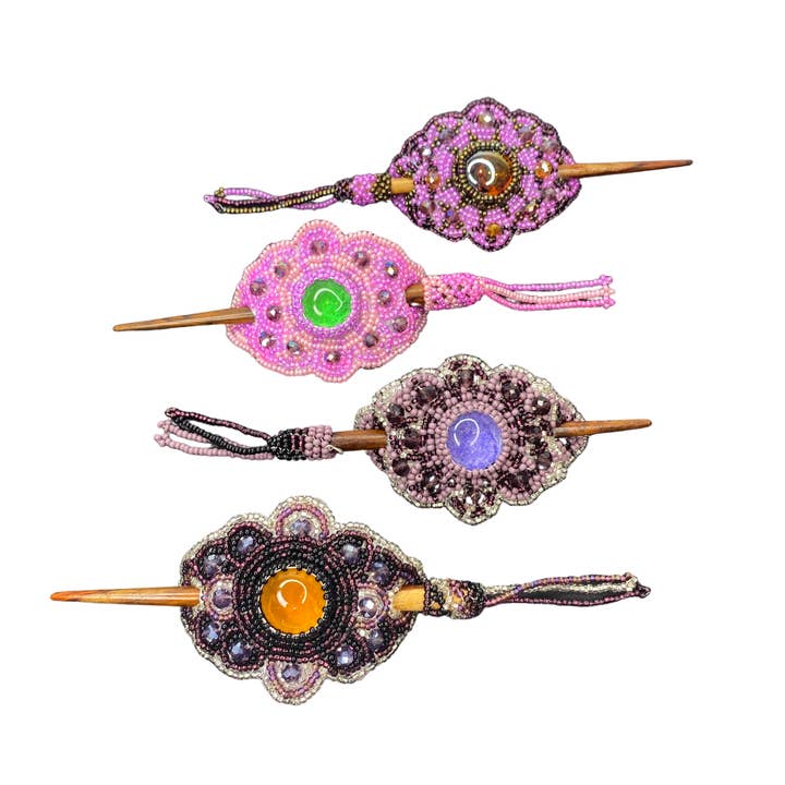 Lumily - Wholesale Barrette - Women's - Michelle Seed Bead Barrette (Assorted) - Guatemala13
