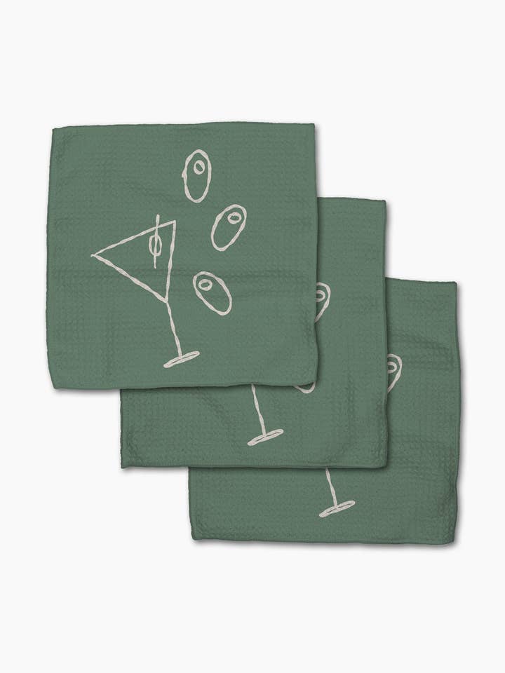 Shaken Not Stirred Dishcloth Set for wholesale by Geometry