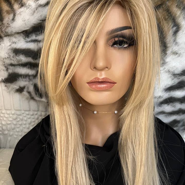 16" Willow Large Base Human Hair Topper for wholesale by Apex Nails and Hair