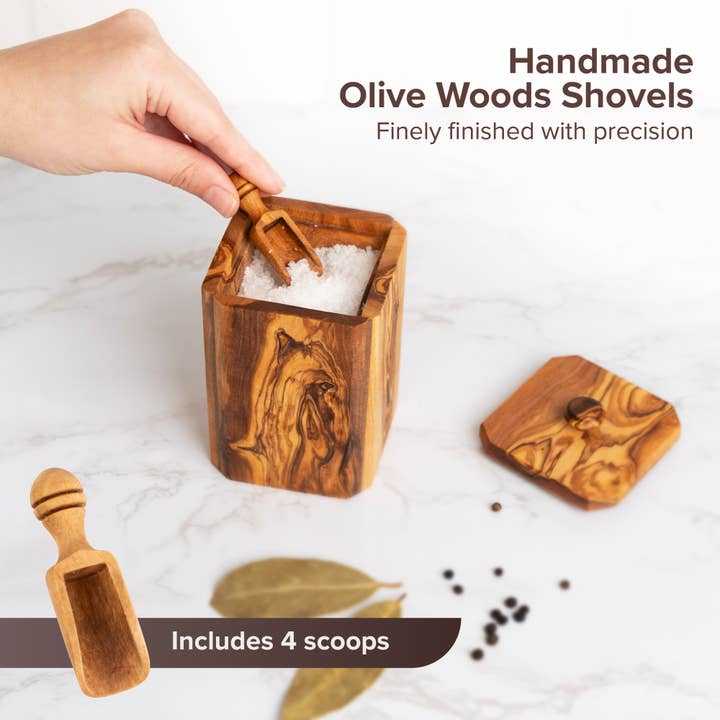 Next Day Shop - Wholesale Salt & Pepper Shaker Set - Salt cellar made of olive wood / salt box / salt jar / spice1