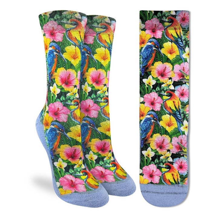 Good Luck Sock – wholesale Socks – Women's – Women's Tropical Birds and Flowers Socks