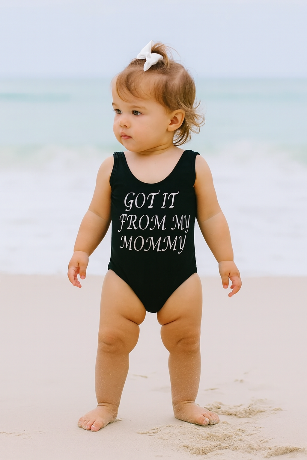 Fennco Styles - Vendita all'ingrosso Costume intero - Bambini - Costume intero nero "GOT IT FROM MOMMY" mamma-figlia3